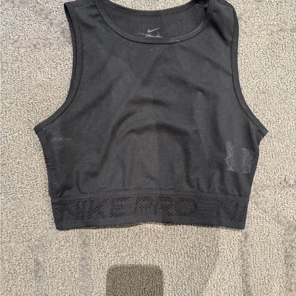 Nike Black Mesh Crop Top